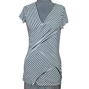 Vince Camuto Stripped V Neck Tee Size Petite Small